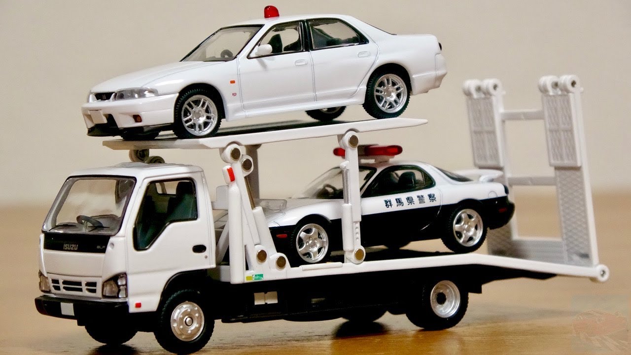 待っていたこの車両！トミカ リミテッドヴィンテージネオ いすゞエルフ 花見台自動車 セフテーローダービッグワイド LV-191a ２台積載・繊細なギミック