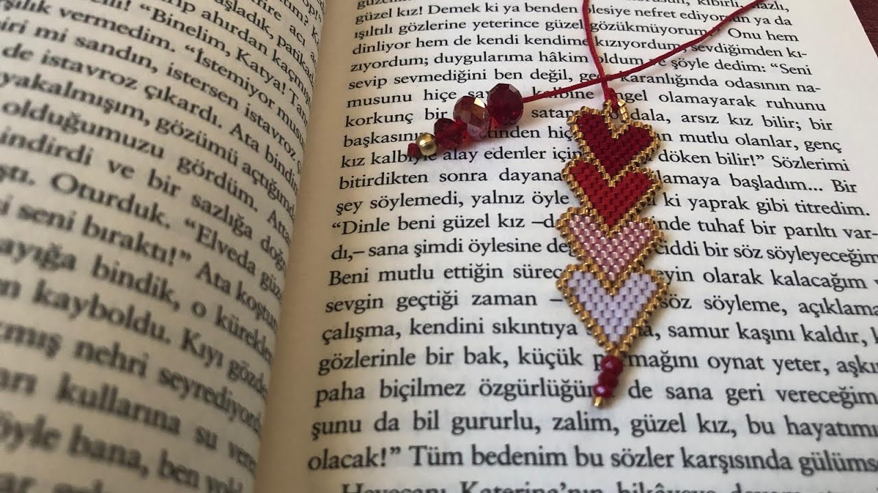 Сердечко-закладка из бисера Miyuki | Техника кирпичного плетения (Brick Stitch)