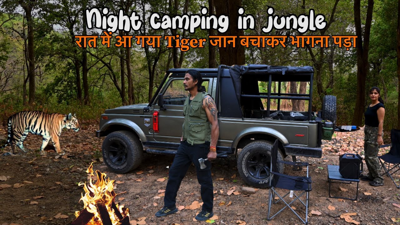 Night Camping in Jungle | रात में दिखाई दिया टाइगर भागना पड़ा | Tiger Spotted