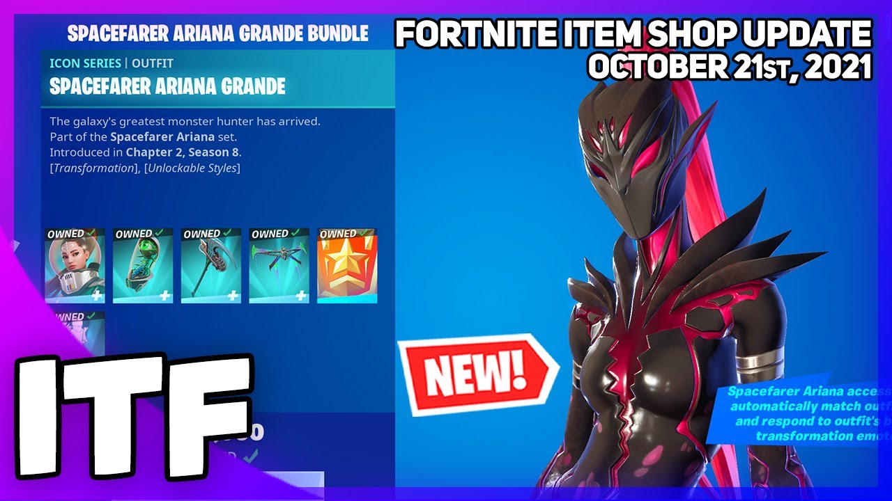 Fortnite Item Shop *NEW* SPACEFARER ARIANA GRANDE SET! [October 21st, 2021] (Fortnite Battle Royale)