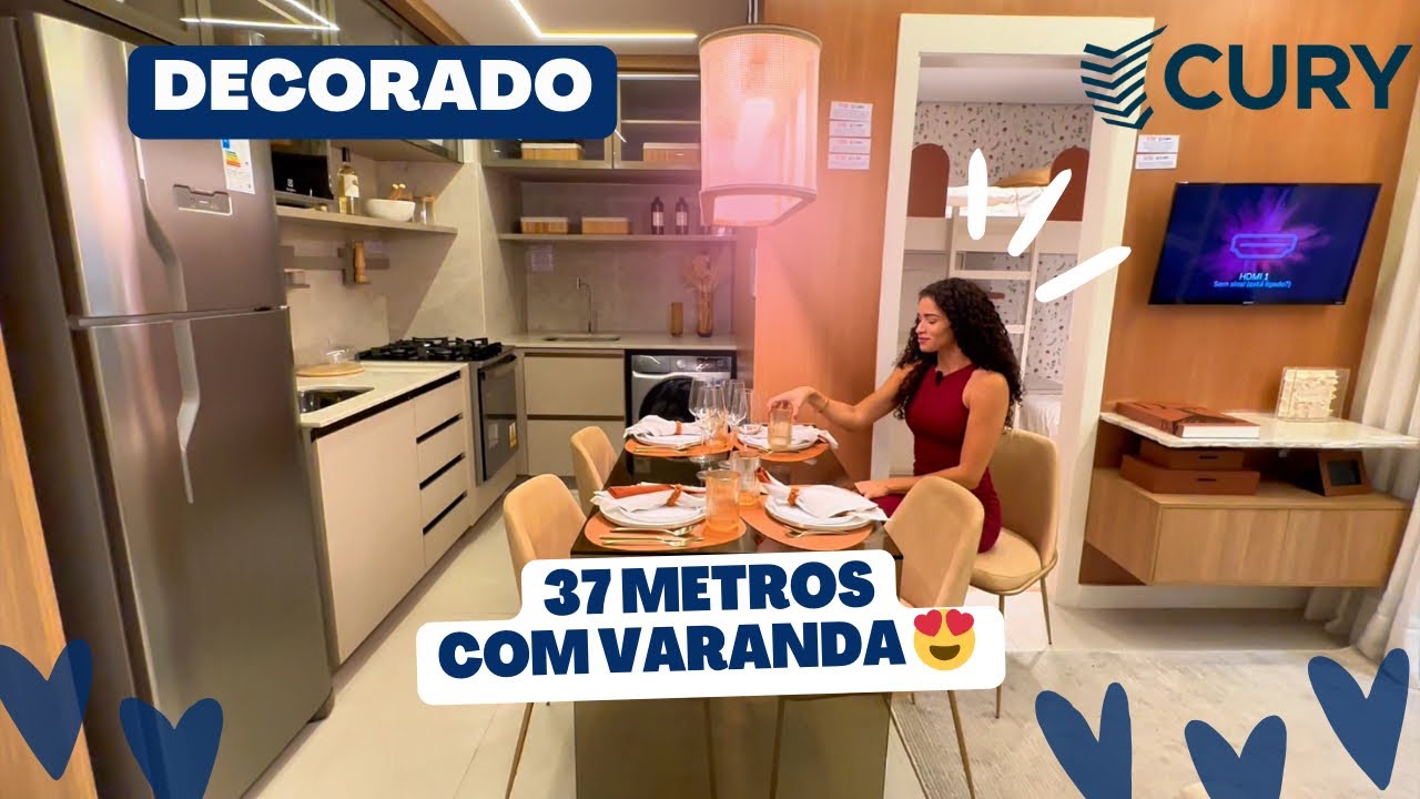 DECORADO LINDO 🤩 02 dorms.|  37 METROS | com SACADA​⁠😍  @Cury