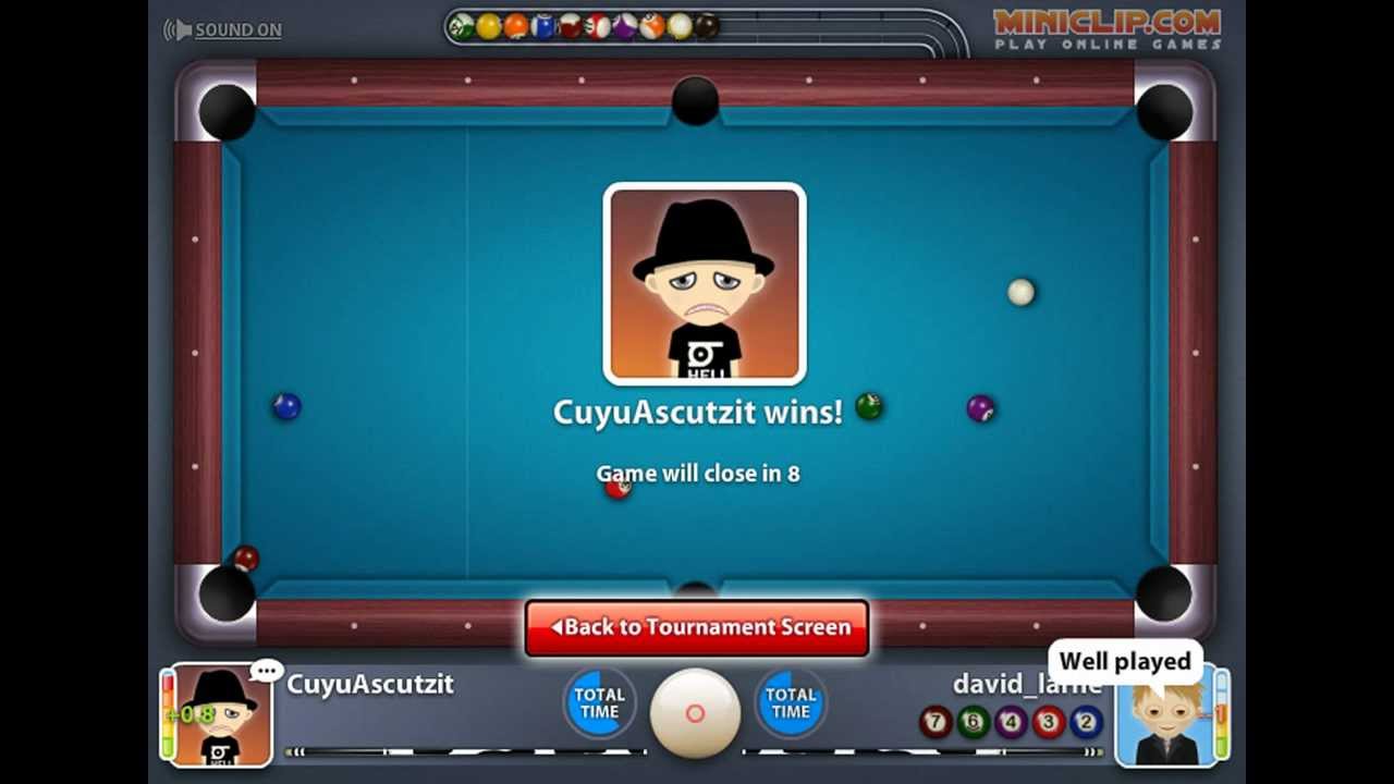 Miniclip 8 ball Pool multiplayer awards - 100 Tournament Wins