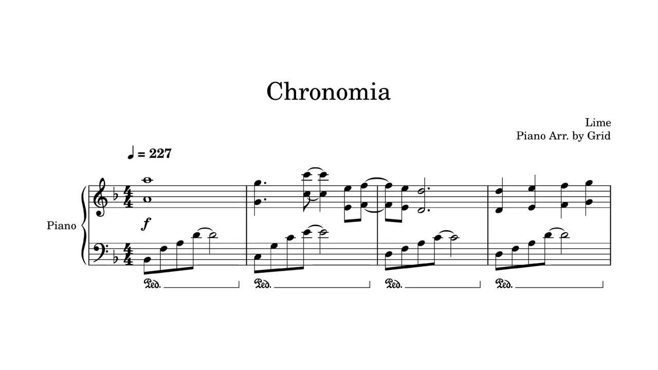 Lime - Chronomia 【Piano Arrangement】