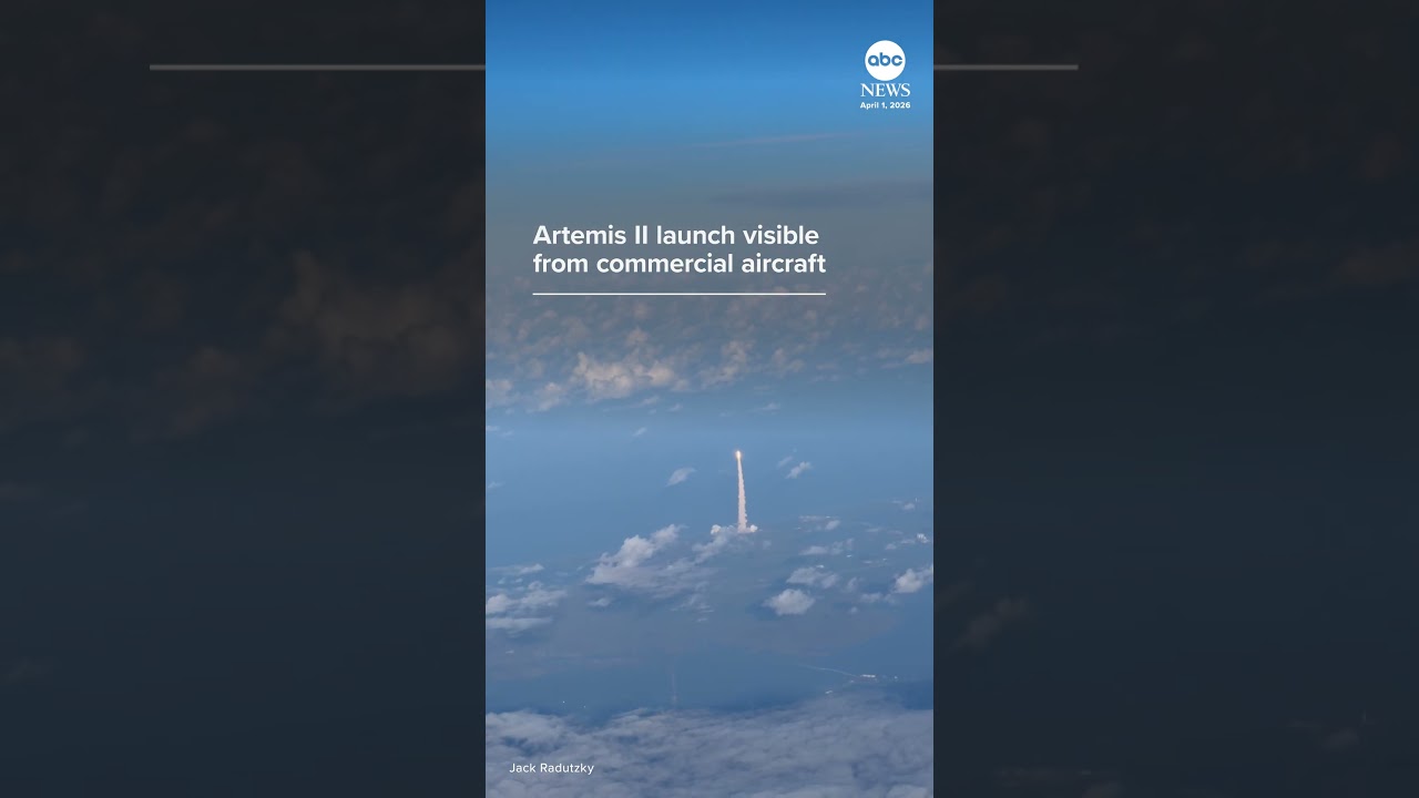 Artemis II launch visible from commercial aircraft