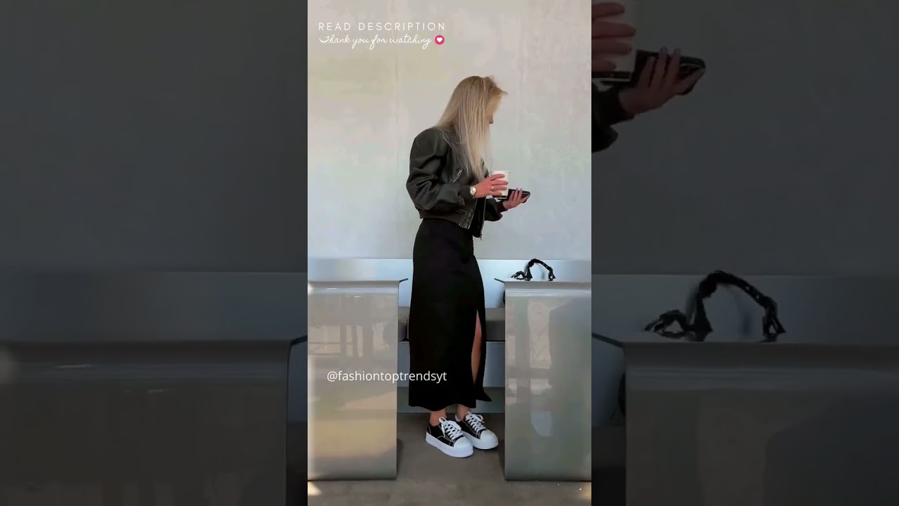 Кожаная куртка 🧥 и длинная юбка 🔥 Смелый наряд для уверенных в себе женщин 