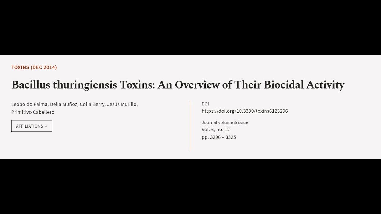 Bacillus thuringiensis Toxins: An Overview of  Their Biocidal Activity | RTCL.TV