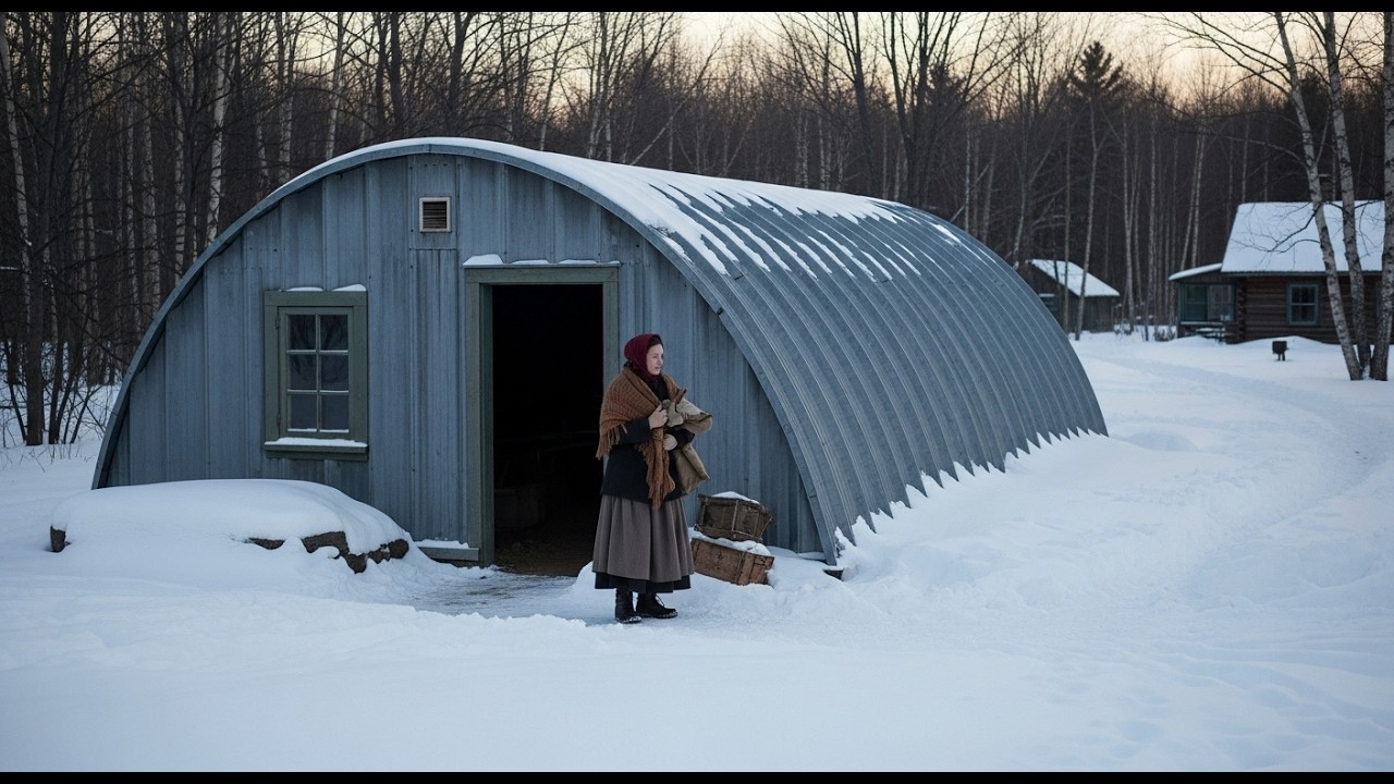 She built a round quonset shelter that kept warm without firewood during the blizzard.