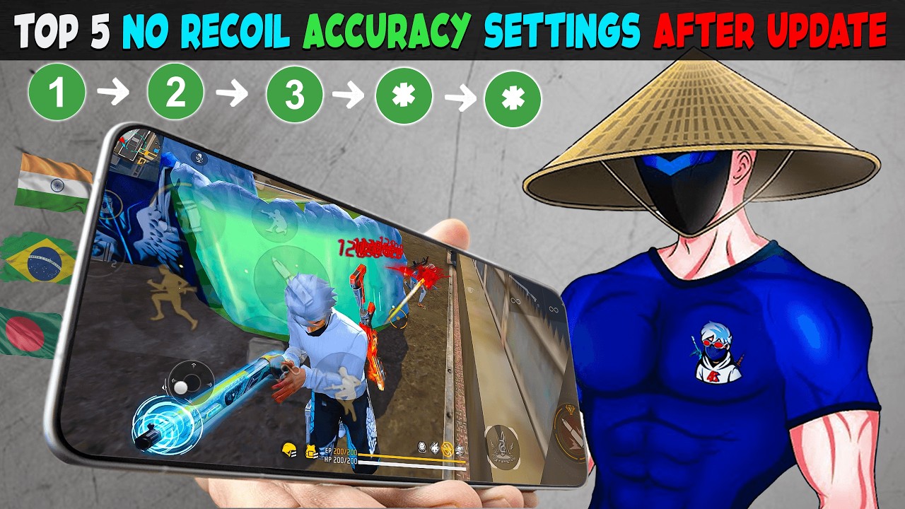 99% HEADSHOT RATE☠️ TOP 5  NO RECOIL ACCURACY SETTINGS😳 LIKE BRAZILIAN PLAYERS 🇧🇷 | Free Fire Max