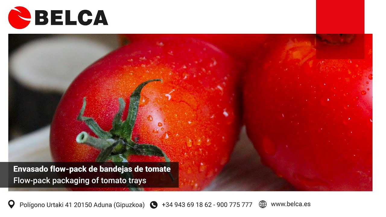 Envasado de tomates en bandeja en flow-pack sincronizada FN SERIES