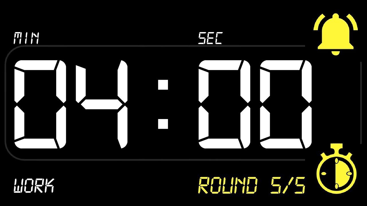 ⏰ INTERVAL [4x2] Timer 4 Minutes WORK / 2 Minutes REST ((BEEP)) 🔔 - Countdown with Alarm