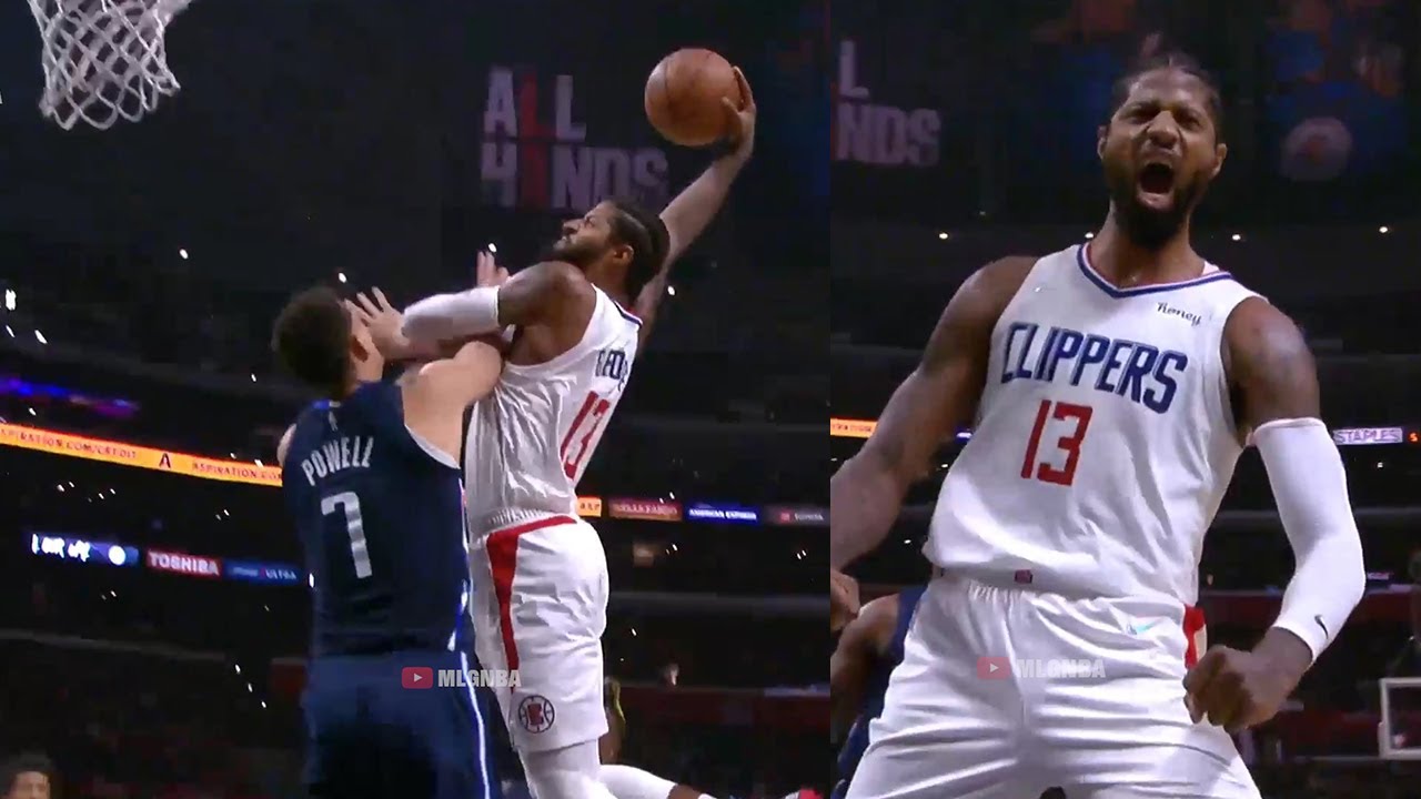 Paul George destroys Dwight Powell and then scowled to the crowd