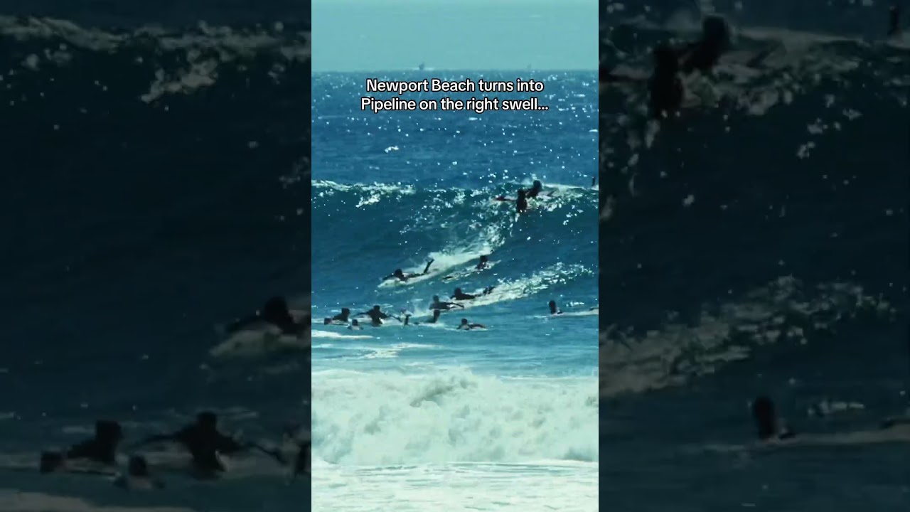 When the conditions align, Newport Beach goes crazy with swell! #surf #surfing #waves #ocean