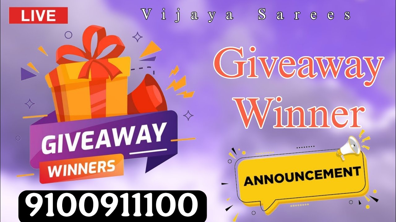 Giveaway Winner announcement live