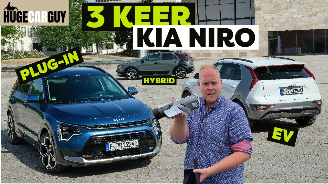 WIE VAN DE DRIE is de beste? KIA NIRO Hybrid, PHEV én EV getest | HUGE Car Guy Review