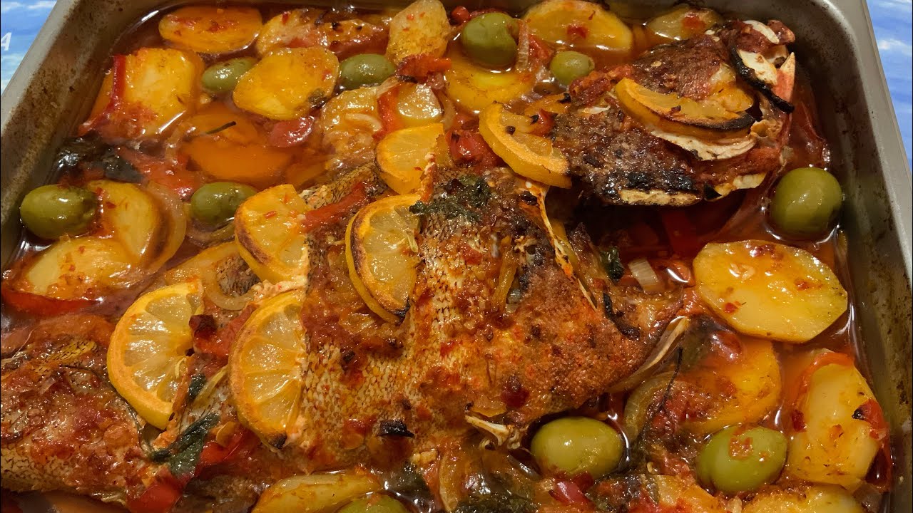 Peixe Vermelho Assado no Forno....Garoupa