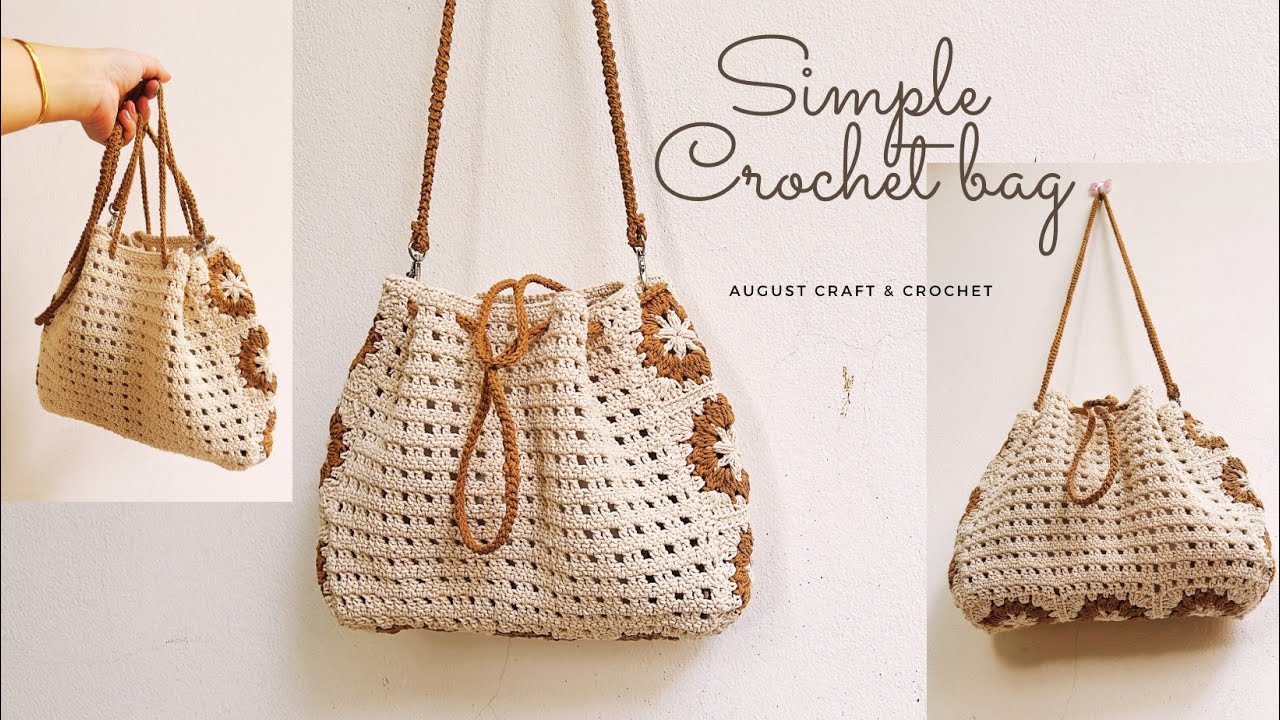 CROCHET BAG : How to crochet net bag very easy. Crochet tote bag tutorial.