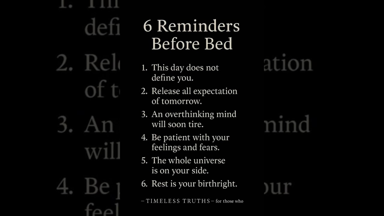 6 Reminders Before Bed | Gentle Night Affirmations for Inner Peace