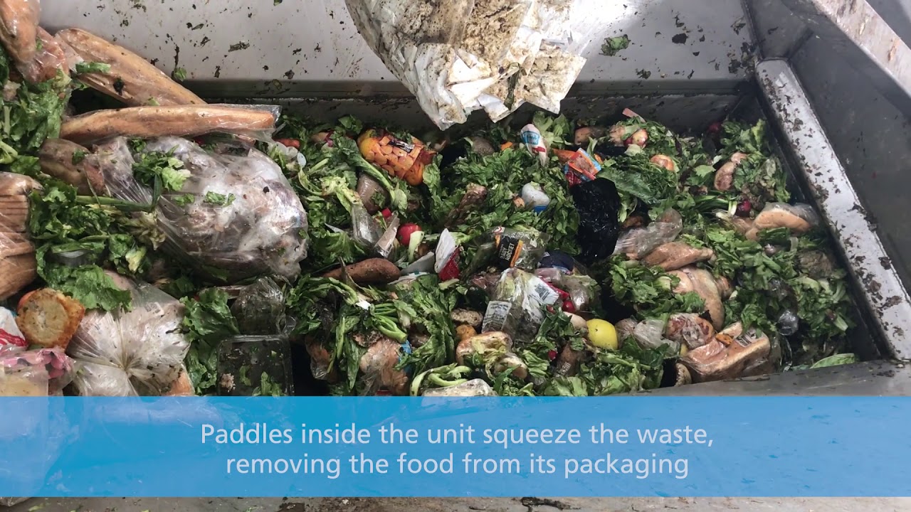 How do you separate bulk food waste from packaging for recycling?