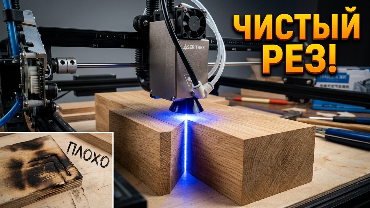 МОЩНЫЙ лазер с Алиэкспресс. КОМПРЕССОР для лазерного станка.