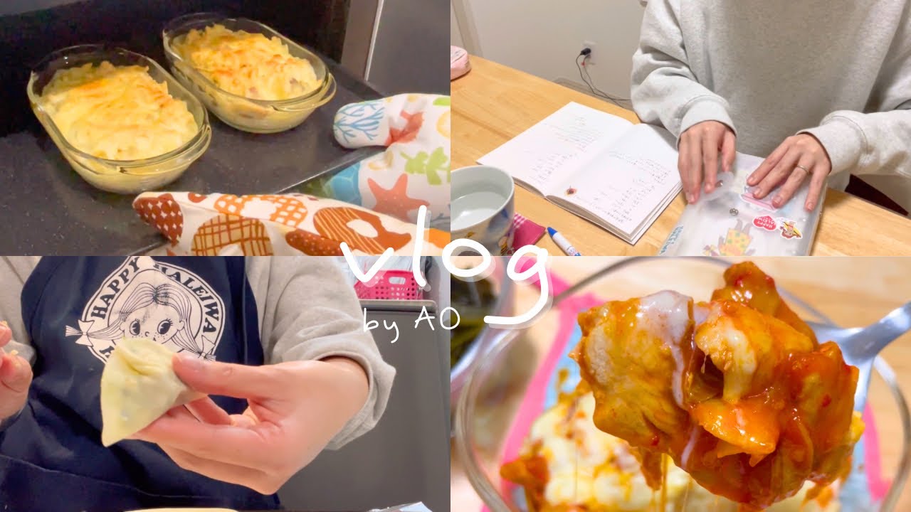 節約って難しい💰20代社会人の自炊vlog｜レシピ帳📕グラタン,餃子,ヤンニョムチキンetc