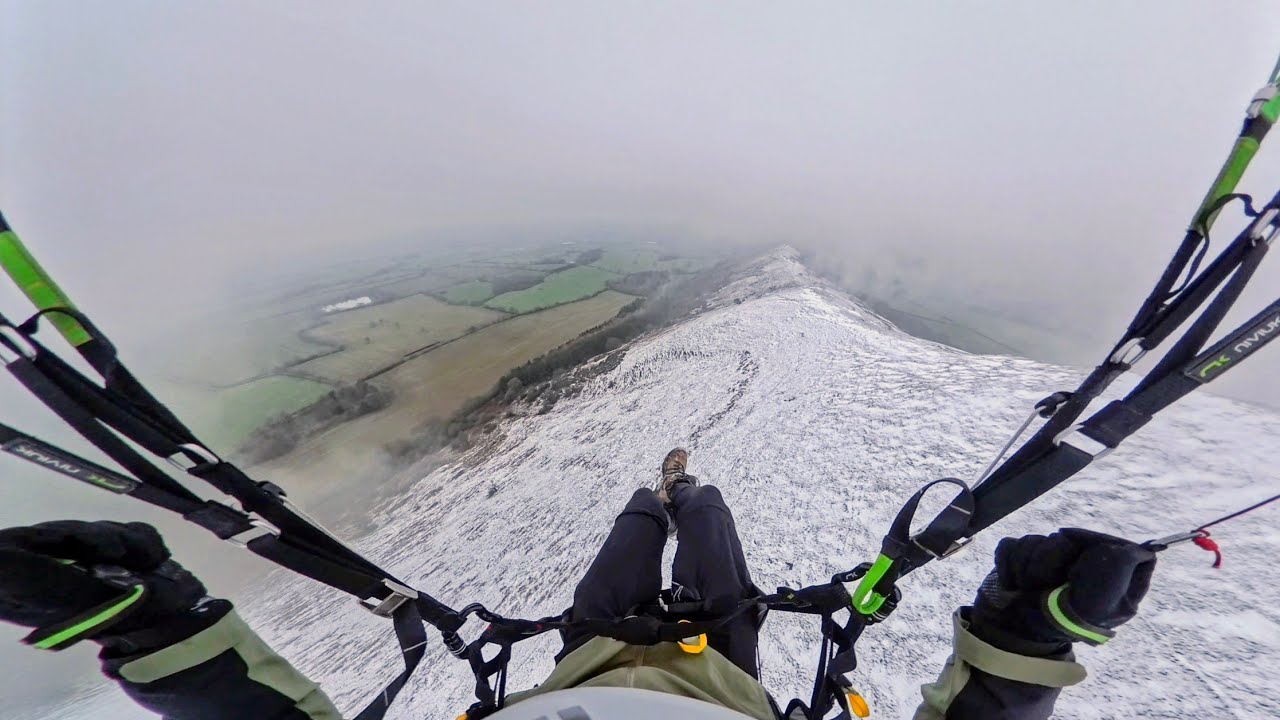 INSANE Snowy Miniwing flight in the Shropshire hills | Insta360 ace pro 2