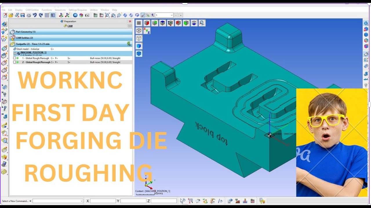 WORKNC FIRST DAY ROUGHING PROGRAMMING#worknc #forging #firstday #vmc #programming
