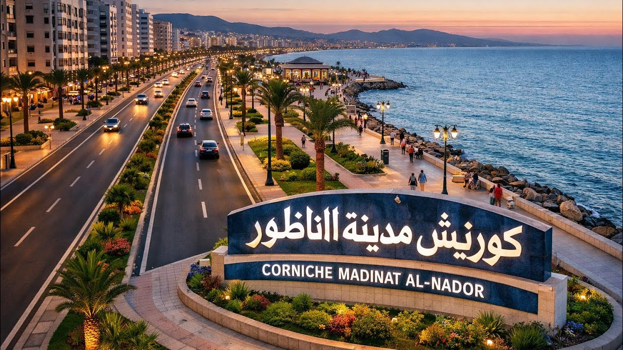 الطريق الجميل والرائع الساحلي إتجاه كورنيش مدينة الناظور 🚶🏃🇲🇦
