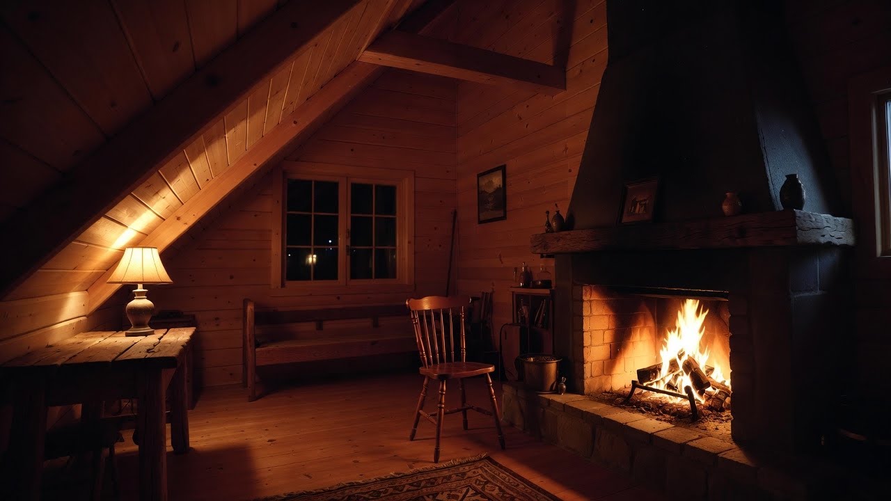 Cozy Cabin Fireplace Ambience 🔥 Rustic Night Retreat | 9 Hours (4K)