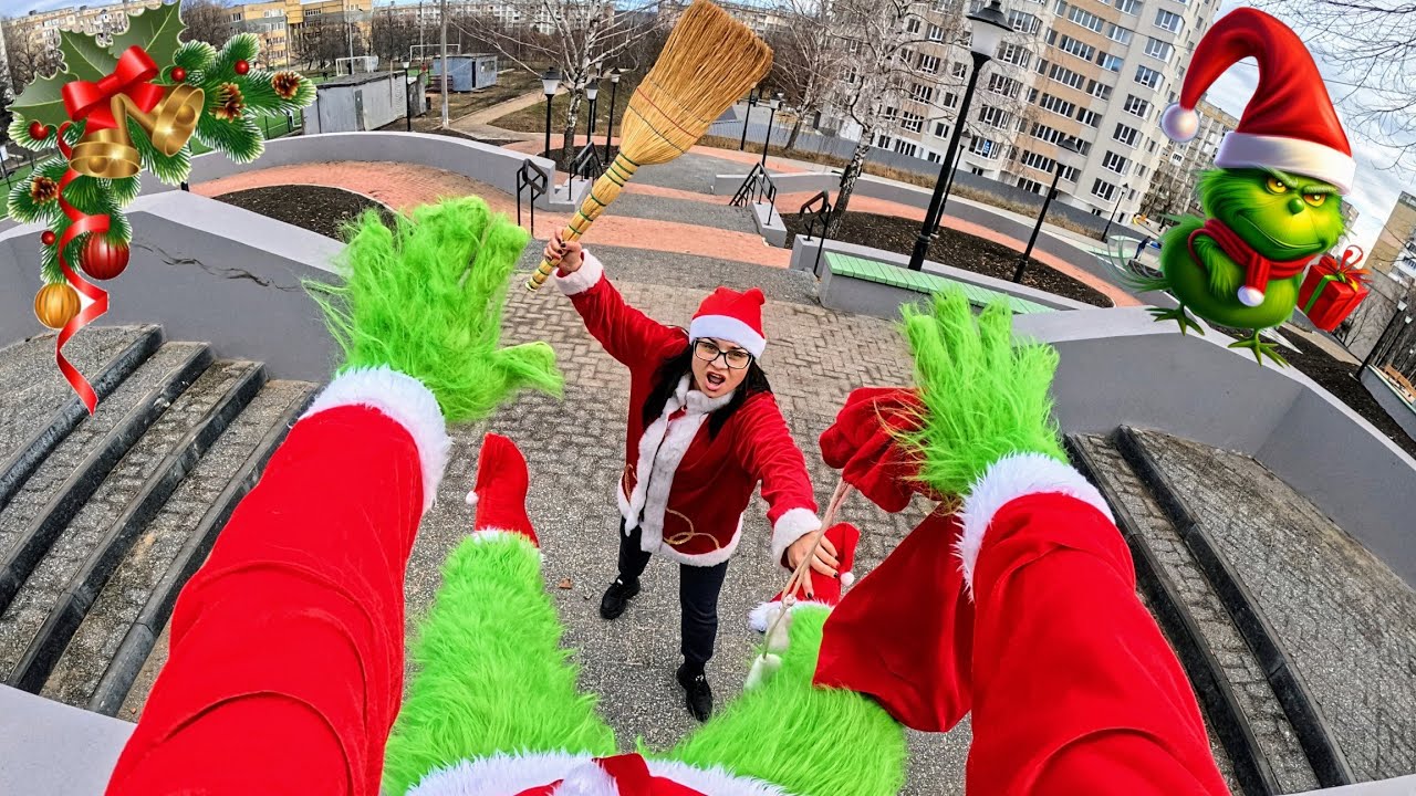 GRINCH vs ANGRY MOM (Parkour Pov Funny)