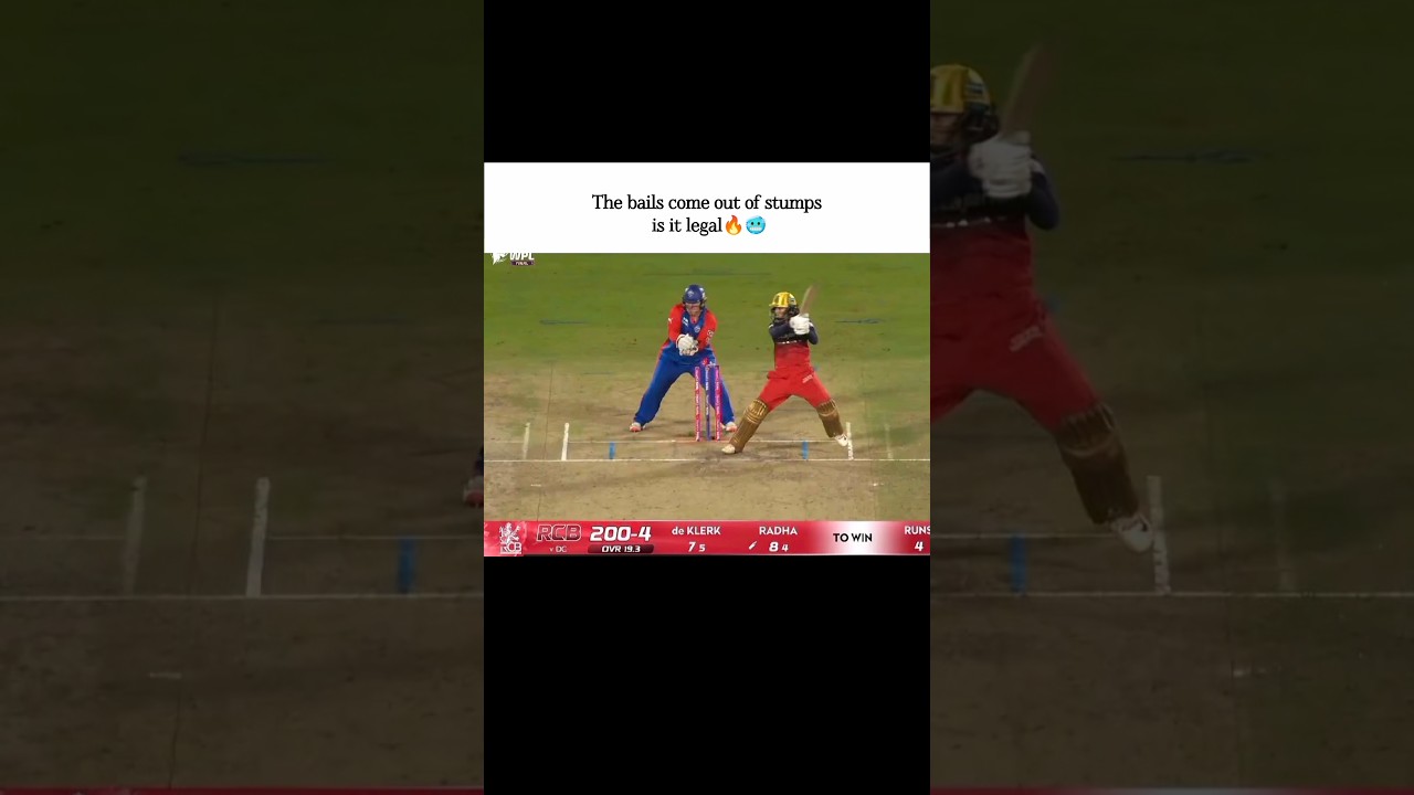 The bails come out of stumps is it legal🔥🥶|#rcb #wpl2026 #t20 #final