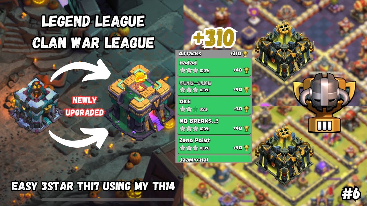 (Newly Upgraded TH14) (Super Witch) Legend League TH14 vs TH17 & CWL Master League TH14 vs TH16 (#6)