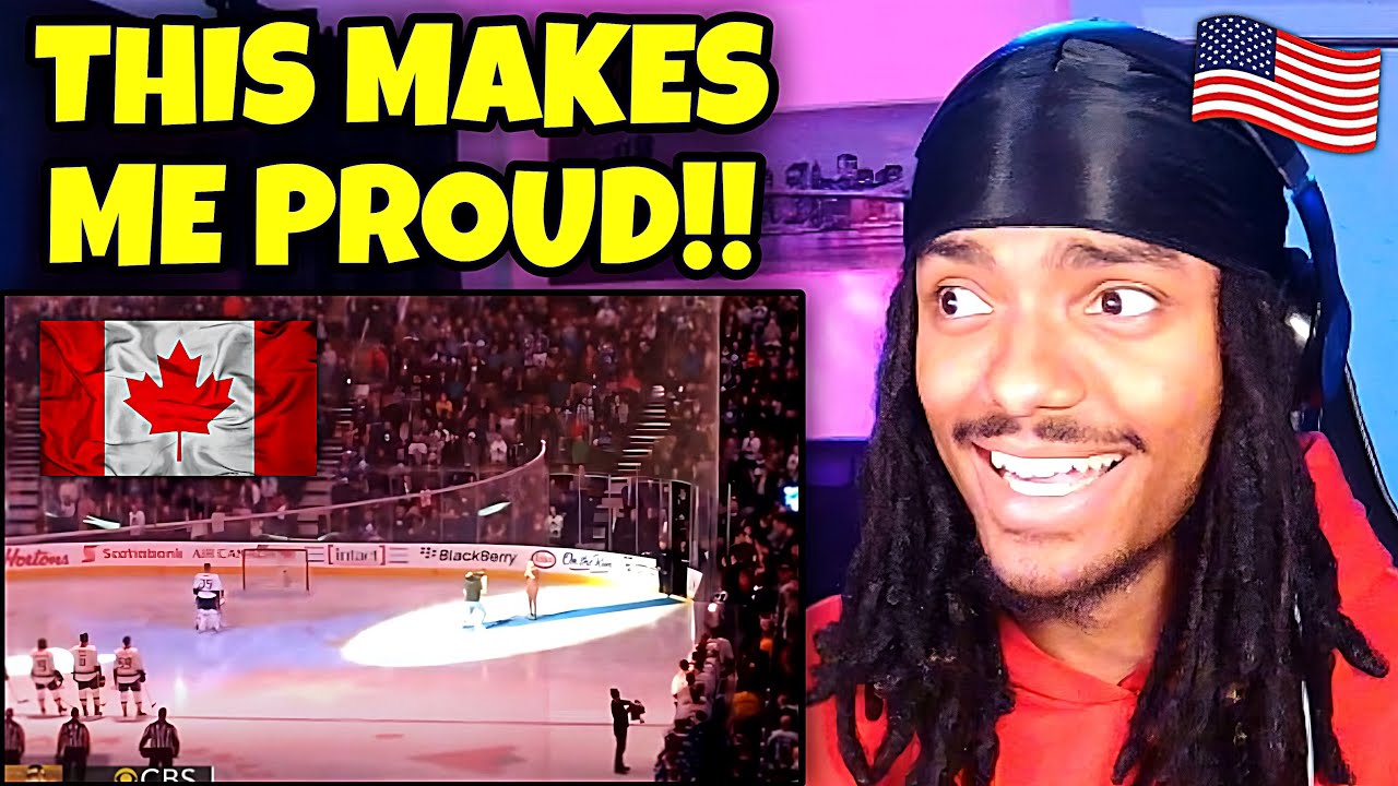 AMERICAN REACTS to Canadians Saving the U.S. National Anthem (After the Mic Cuts Out)