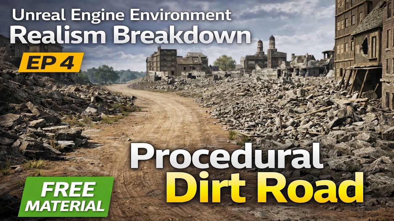 UEER Breakdown EP 4 &ndash; Procedural Dirt Road with PCG | Full Shape Control & Vertex Paint #tutorial