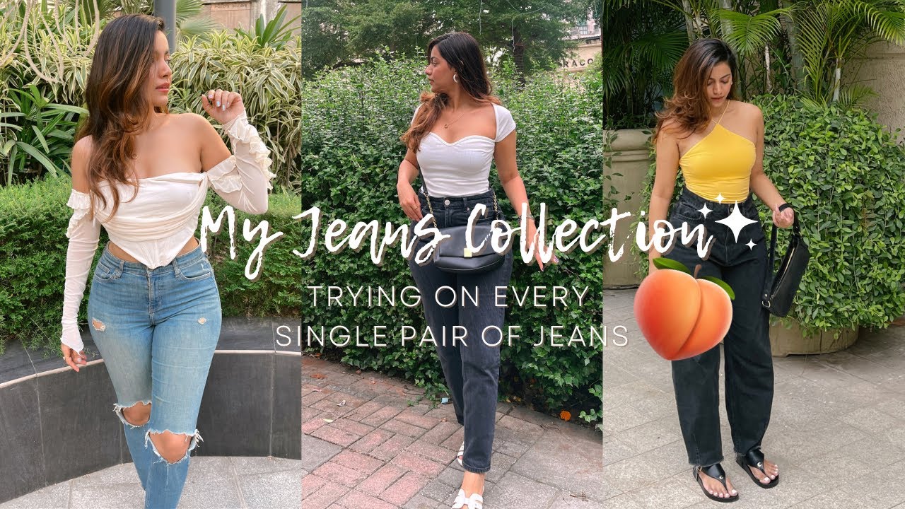 My Jeans Collection | Trying on every single pair of jeans I own | Pear Shaped body type 🍑