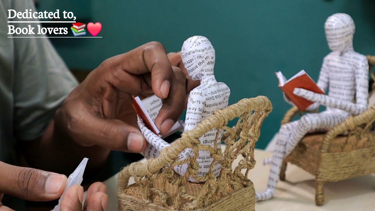 Dedicated to book lovers 📚❤️ | How to Make a Relaxing Reading Pose Sculpture from Newspaper