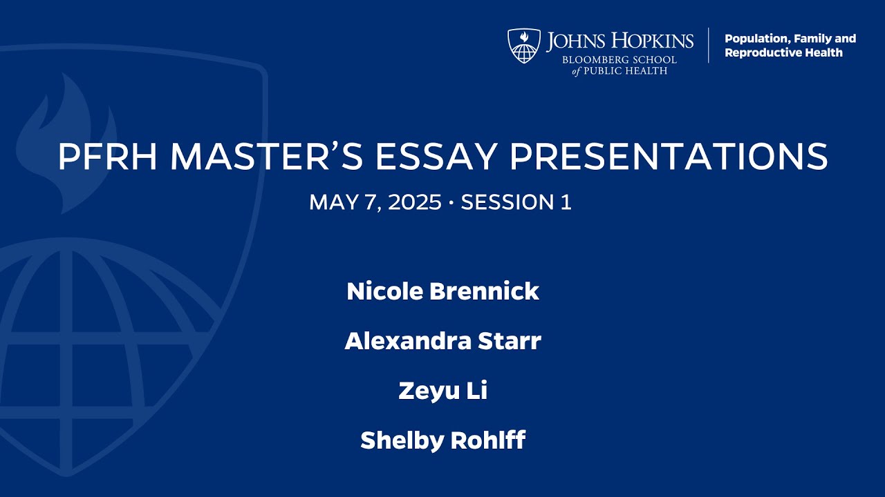 PFRH Master's Essay Presentations | May 7, 2025 | Session 1