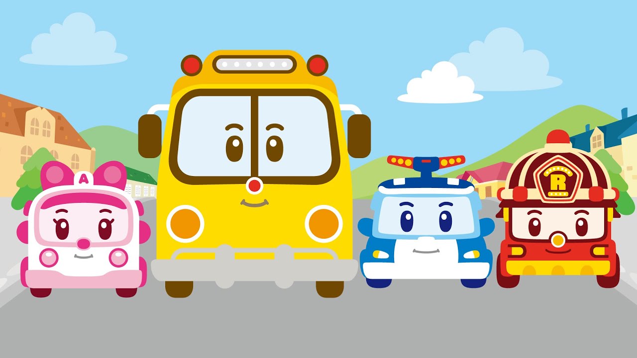 Le Bus Jaune Roule Doucement | Robocar POLI Chant pour Enfants | Robocar POLI T&eacute;l&eacute;