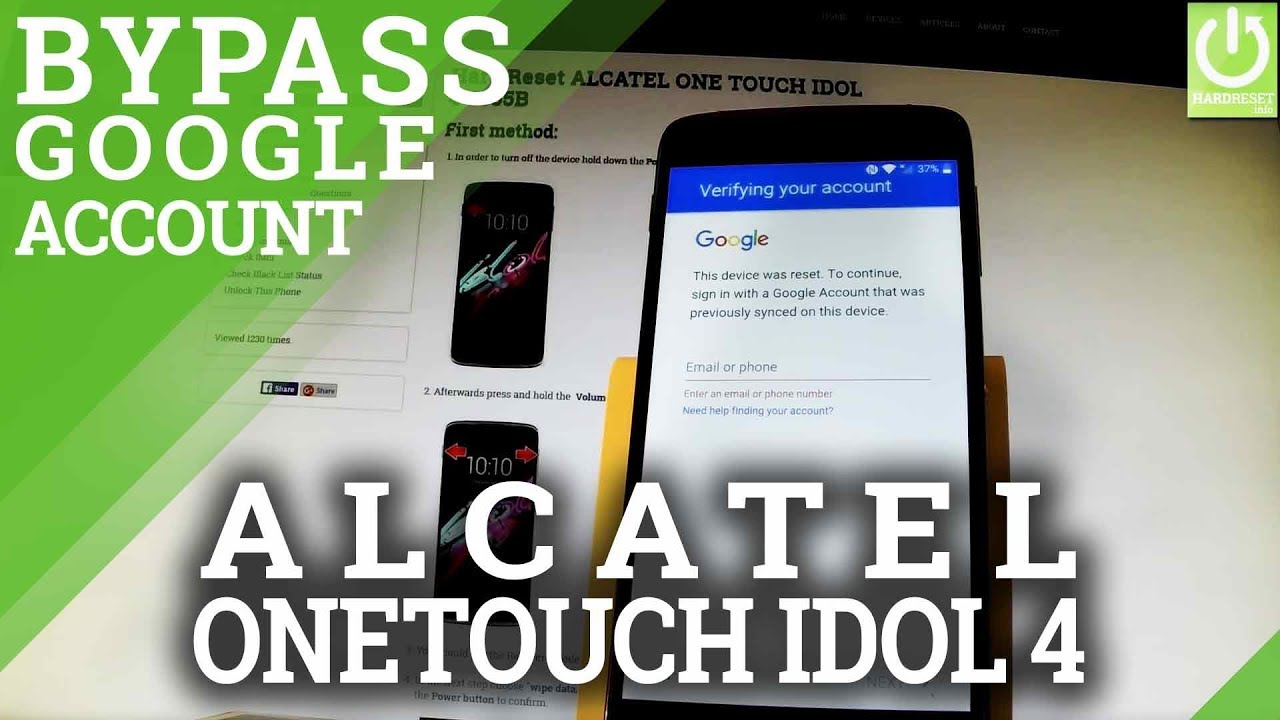 Bypass Google Account ALCATEL ONE TOUCH IDOL 4 - Skip Google Verification