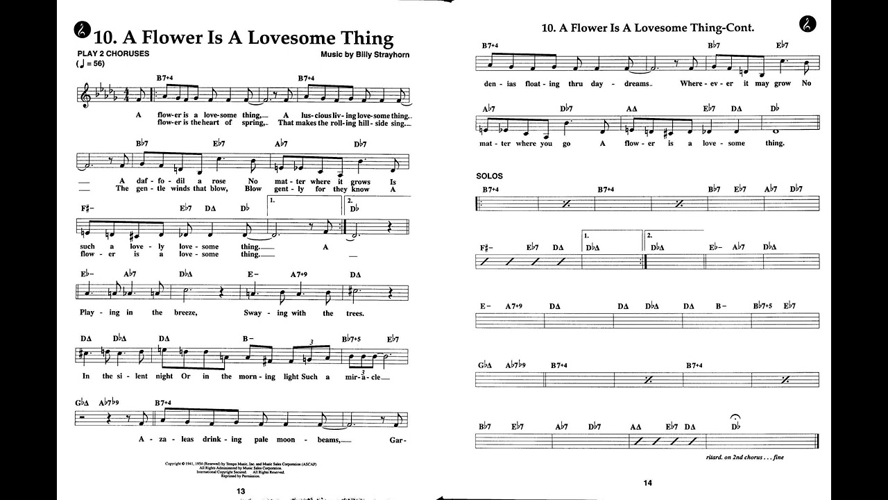 A Flower Is A Lovesome Thing - Billy Strayhorn (Play Along)