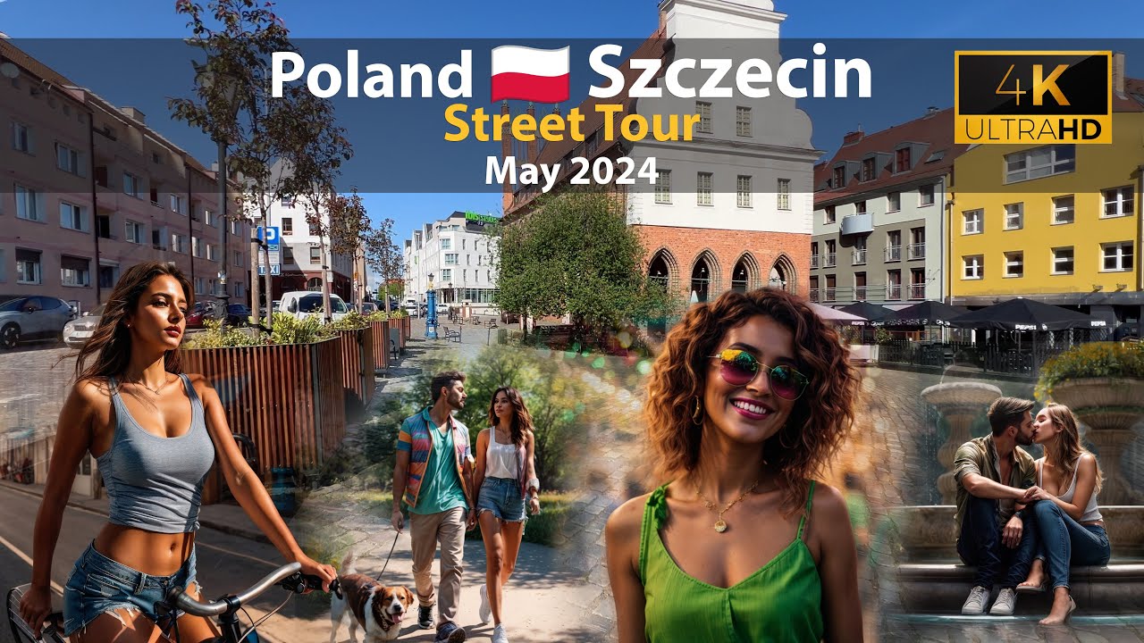 🚶May walking ☀️ Beautiful day - Szczecin 🇵🇱 Poland - 2024- 4k