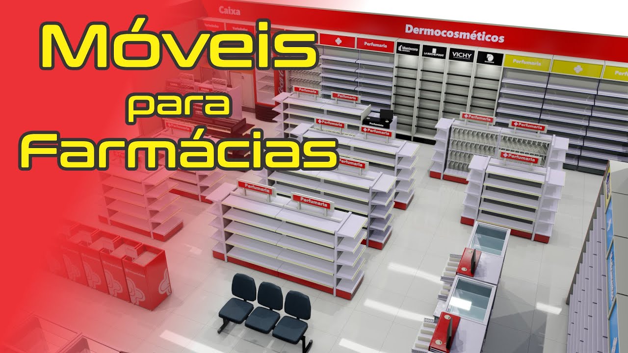 Móveis para Farmácia - Projeto 3D - Cliente Milton