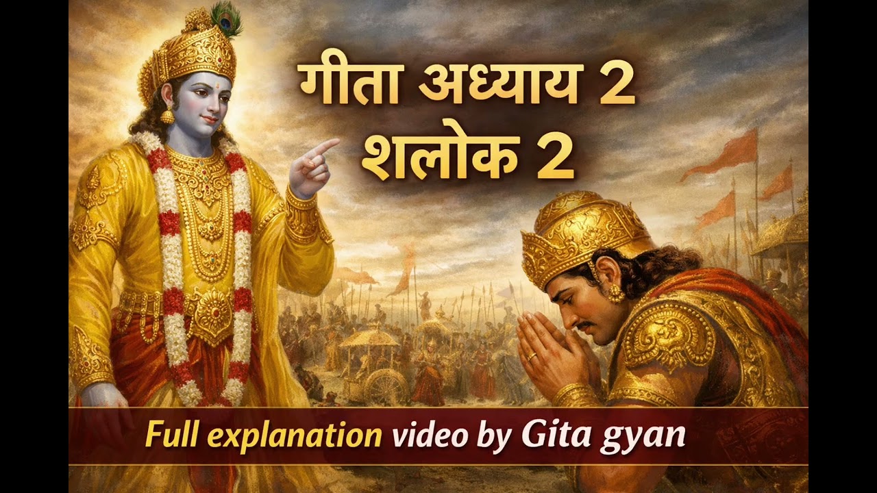 गीता अध्याय 2 श्लोक 2 | श्रीकृष्ण ने अर्जुन को क्यों डांटा? | Full Explanation in Hindi