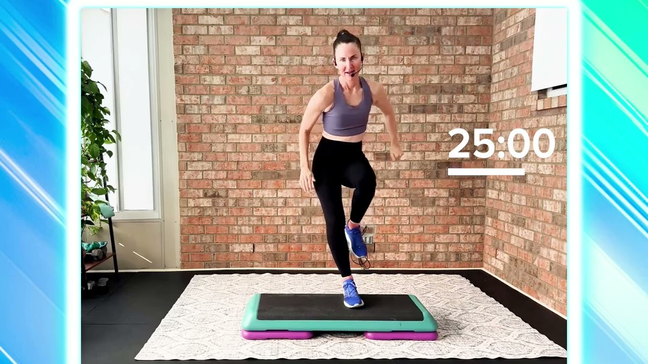 Simple Step Aerobics Routine | Energetic Power Push Workout - Easy And Enjoyable!  asy To Follow!