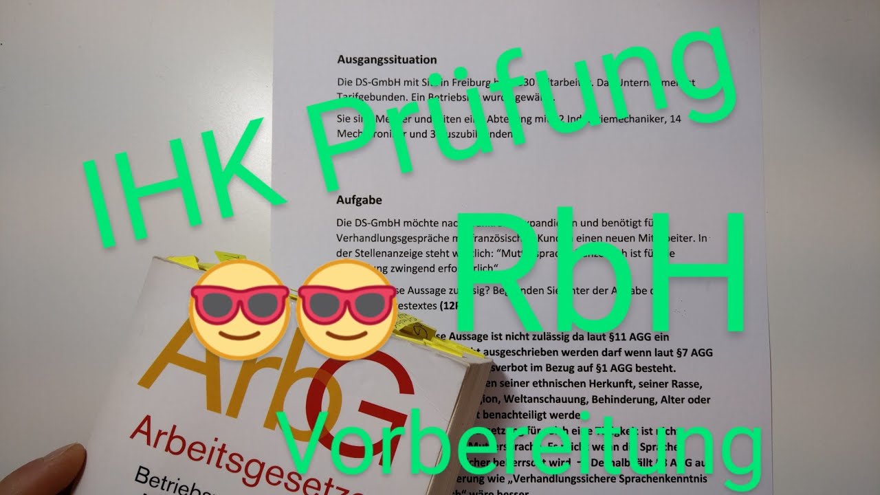 Prüfungsvorbereitung IHK | BQ | Industriemeister | Rechtsbewusstes Handeln | AGG | Dave Seller