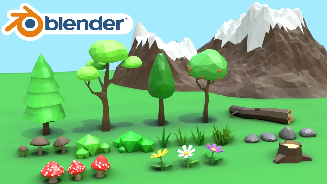 How to Make Low Poly Nature 🌲 (Blender Tutorial)