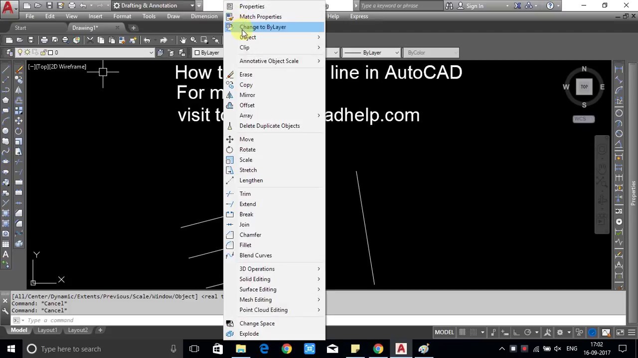 How to extend the line in AutoCAD