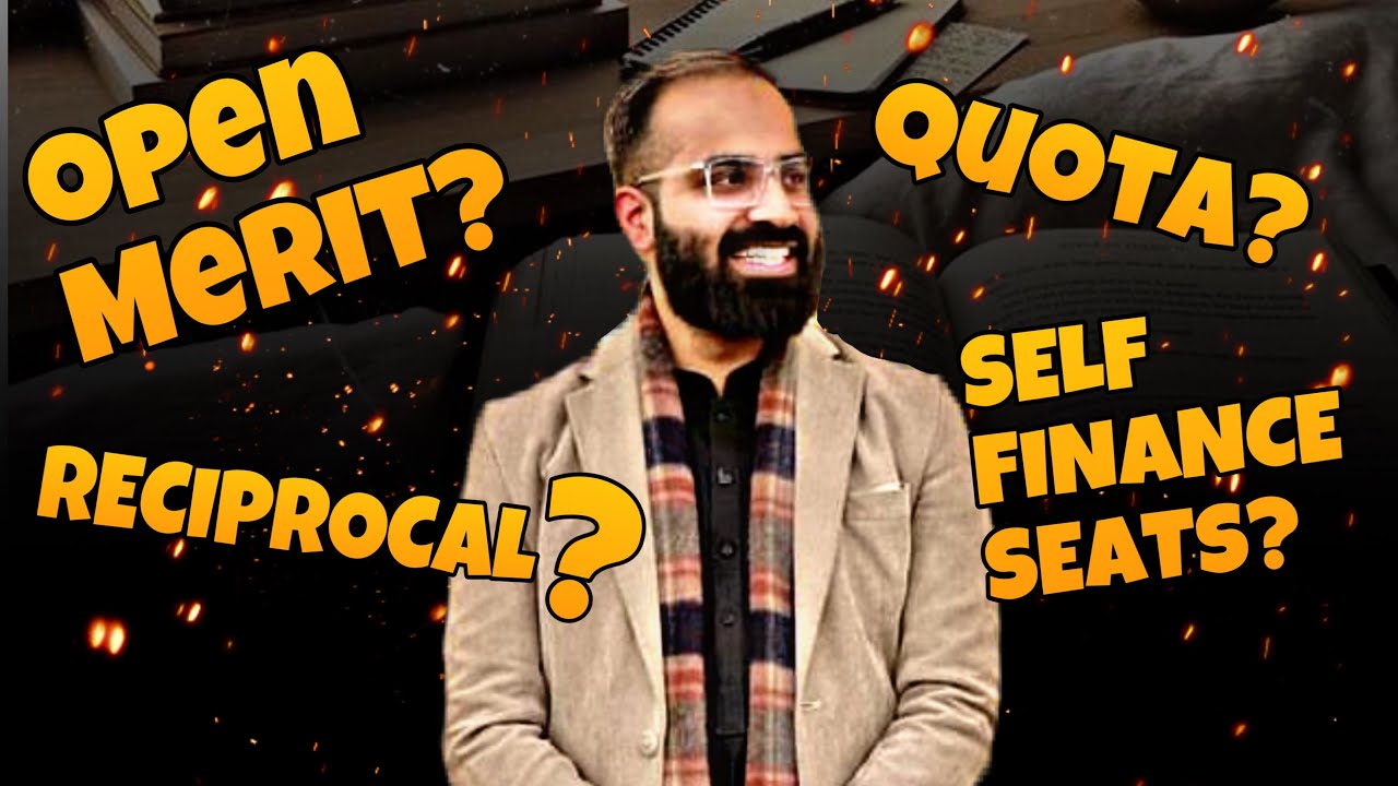 What are Open Merit, Quota, Reciprocal and Self Finance seats?
