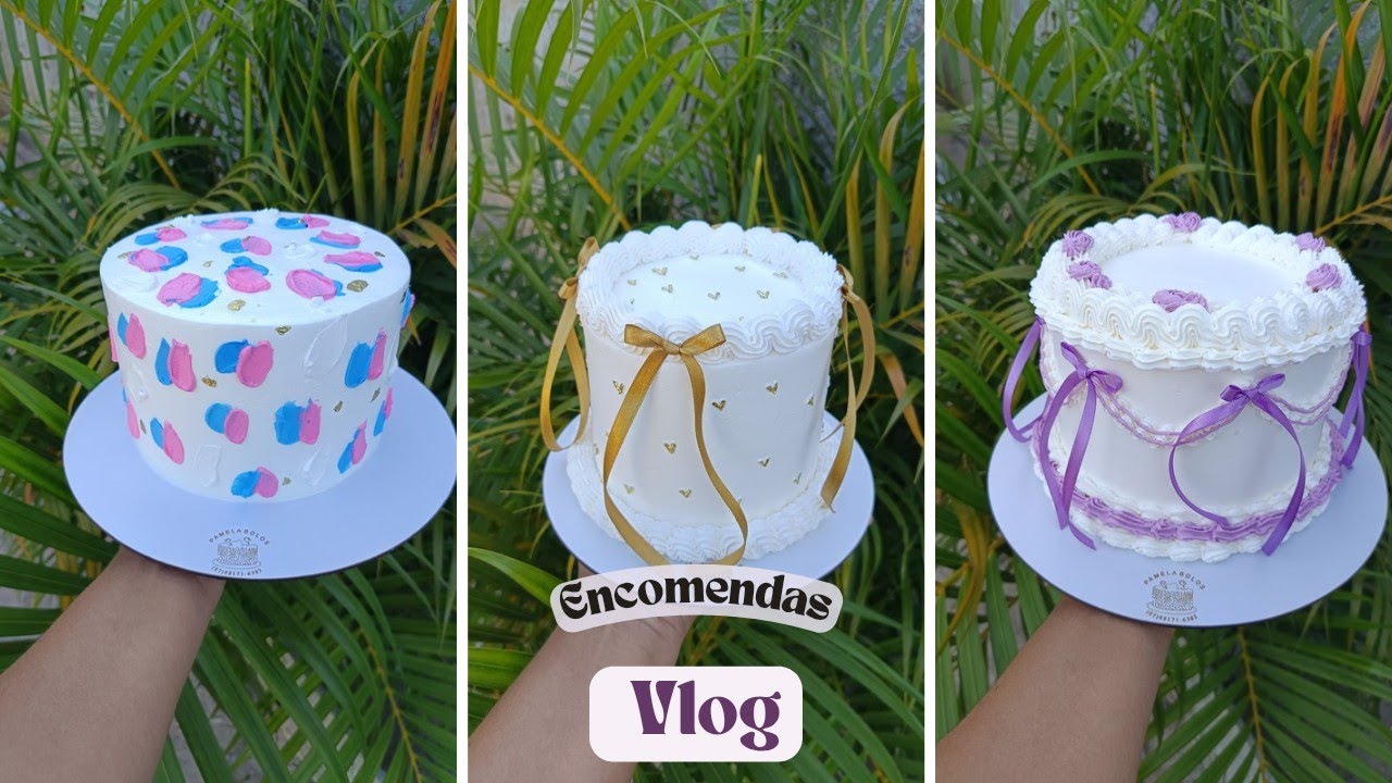 VLOG: Sábado de encomendas mostrei tod o passo a passo de 3 decorações de bolos de aniversário linda