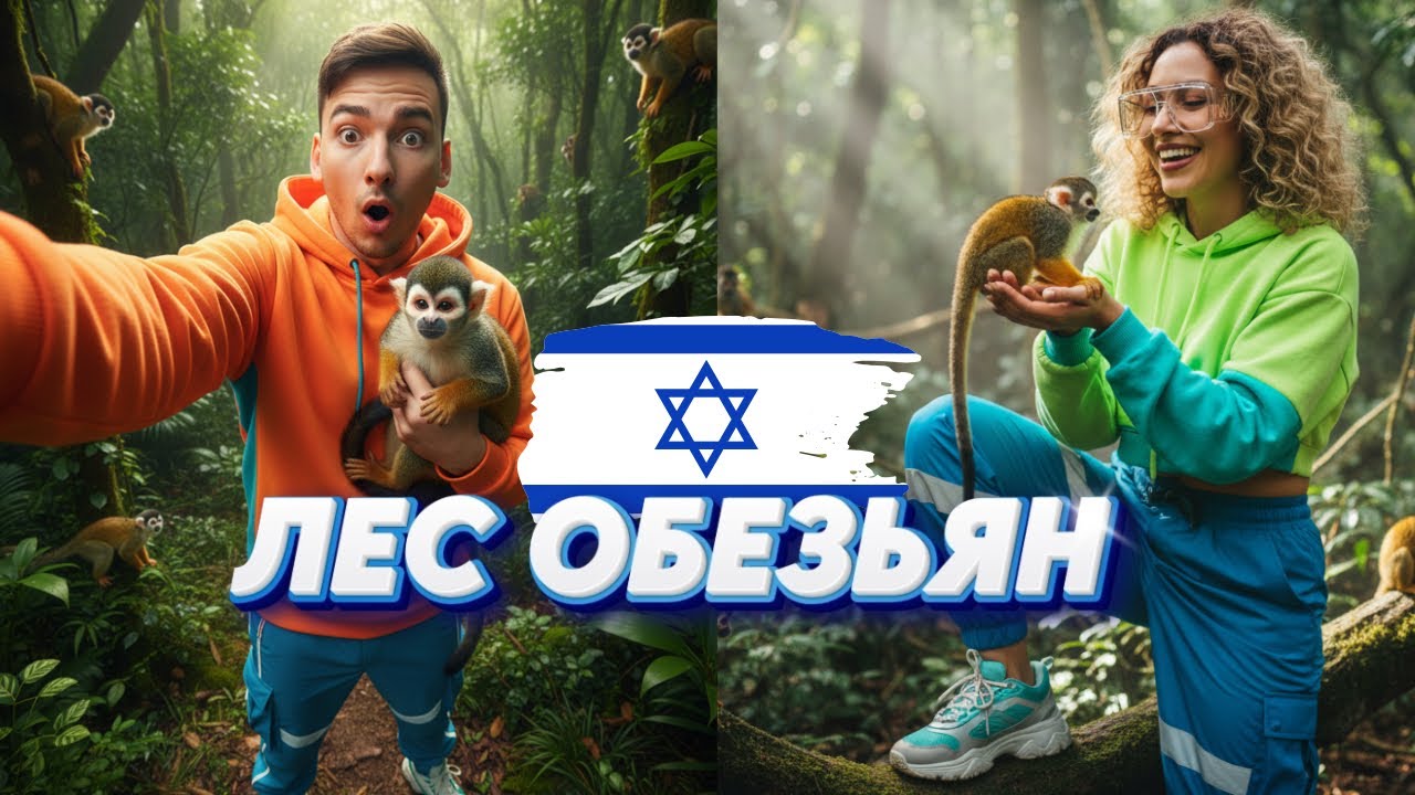 Отдых в Израиле с ДЕТЬМИ - ЛЕС ОБЕЗЬЯН : трогать можно или опасно?