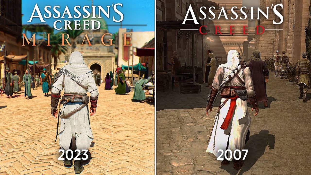 Assassin's Creed Мираж против Assassin's Creed 1 - Сравнение Физики и Деталей